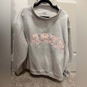 Parke XXL Fleece Grey & Pink Mockneck Sweatshirt. 🖤⚡️